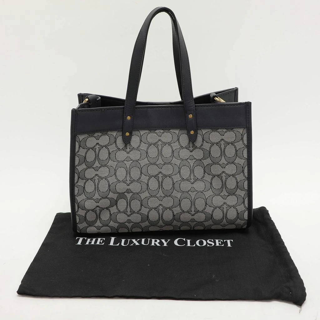 Coach Coach Navy Blue Canvas and Leather Field Tote 30 11