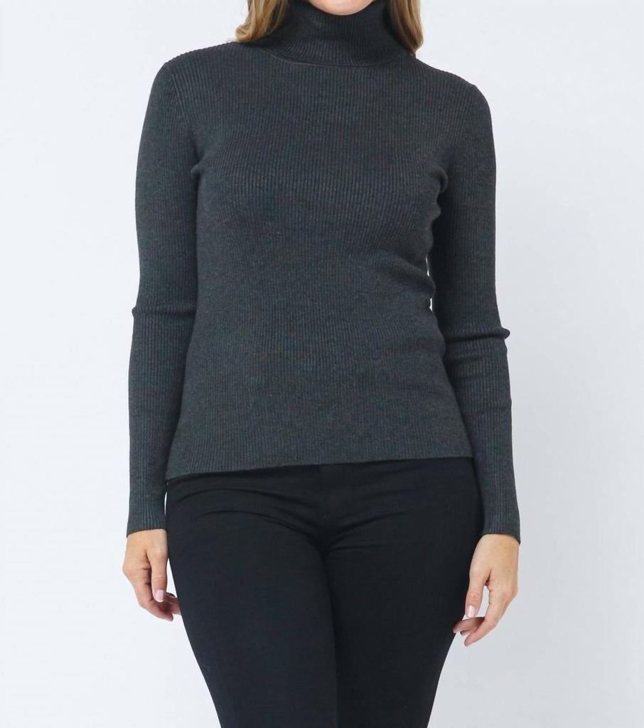 CIELO Cielo - Ribbed Turtleneck Top