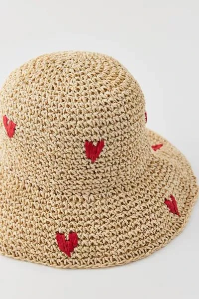 Urban Outfitters Heart Floppy Straw Hat 3