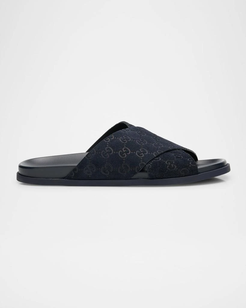 Gucci Men’s GG Criscross Slide Sandals Gucci Beige/Brown GG Canvas And Leather Criss Cross Slide  main image 4