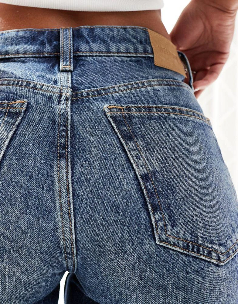 Weekday Weekday Eya high waist denim shorts in spinel blue 3