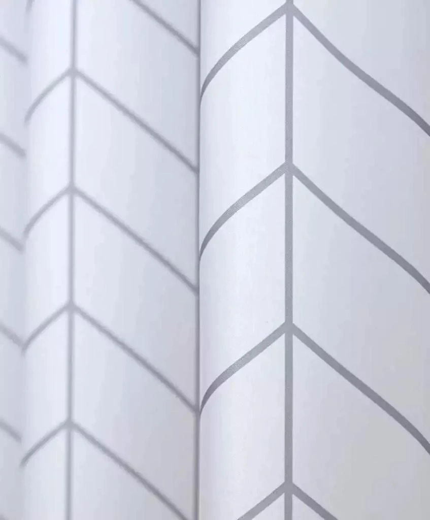 Kate Aurora Modern Simplicity Medium Weight 
White Water Resistant Fabric Shower Curtain 2