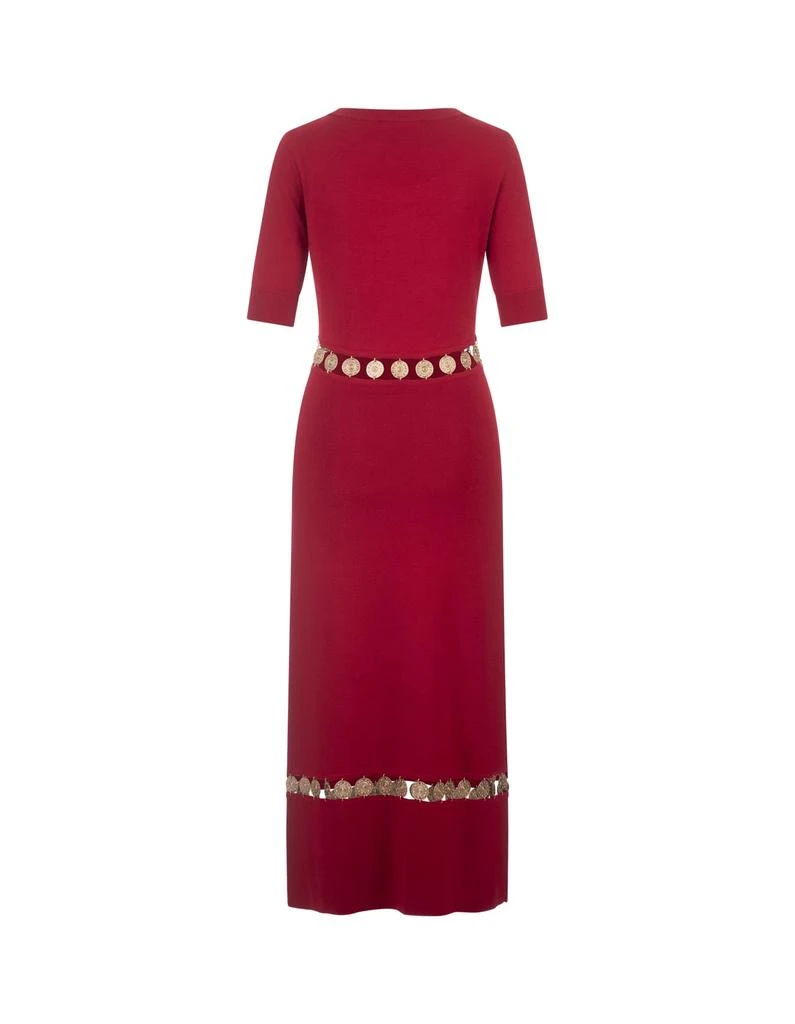 Paco Rabanne Red Knitted Long Dress With Medals 2