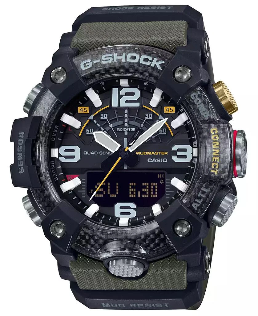 G-Shock Men's Analog-Digital Connected Mudmaster Green & Black Resin Strap Watch 53.1mm 1