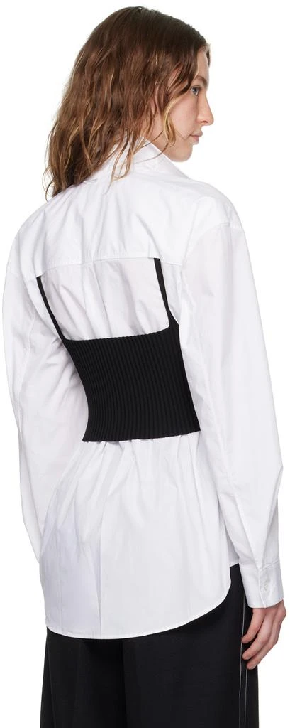 Alexander Wang White & Black Pre-Styled Cropped Cami Shirt 3