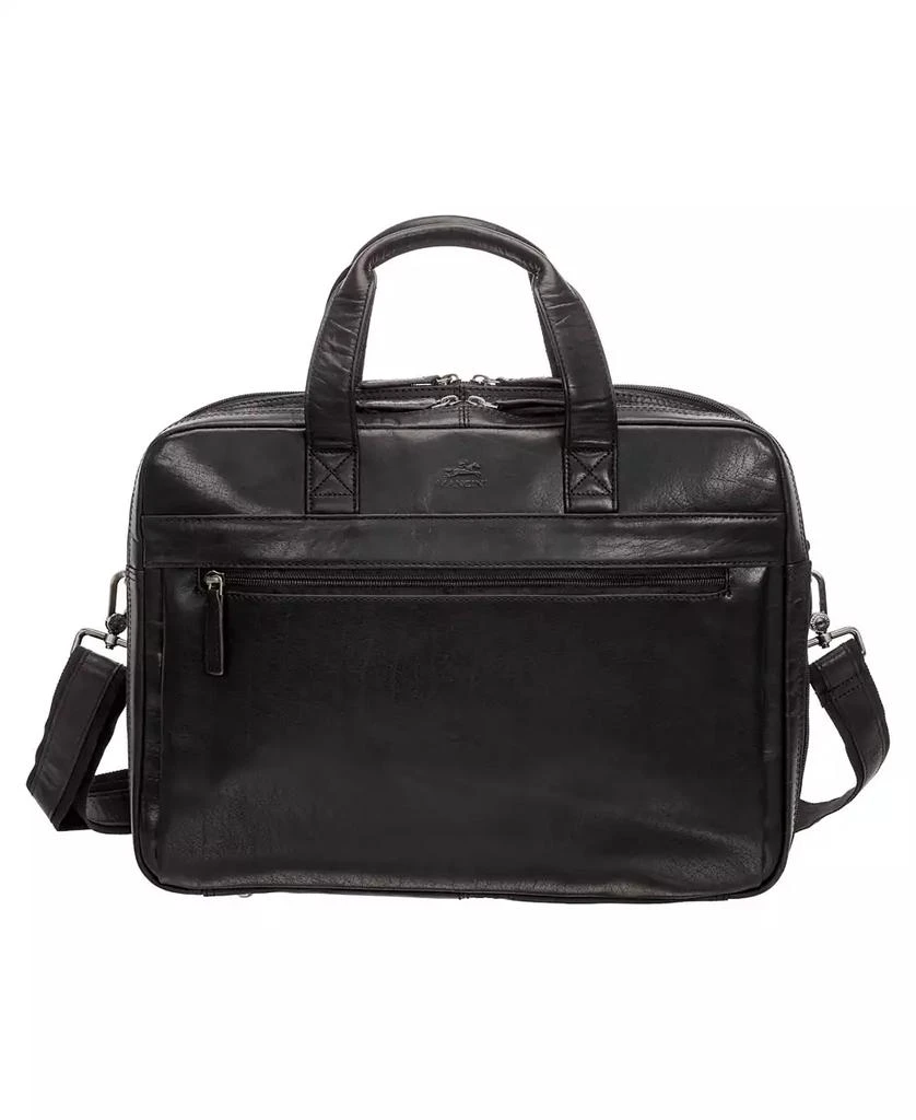 Mancini Leather Goods Men's Buffalo Double Compartment Briefcase for 15.6" Laptop and Tablet 1