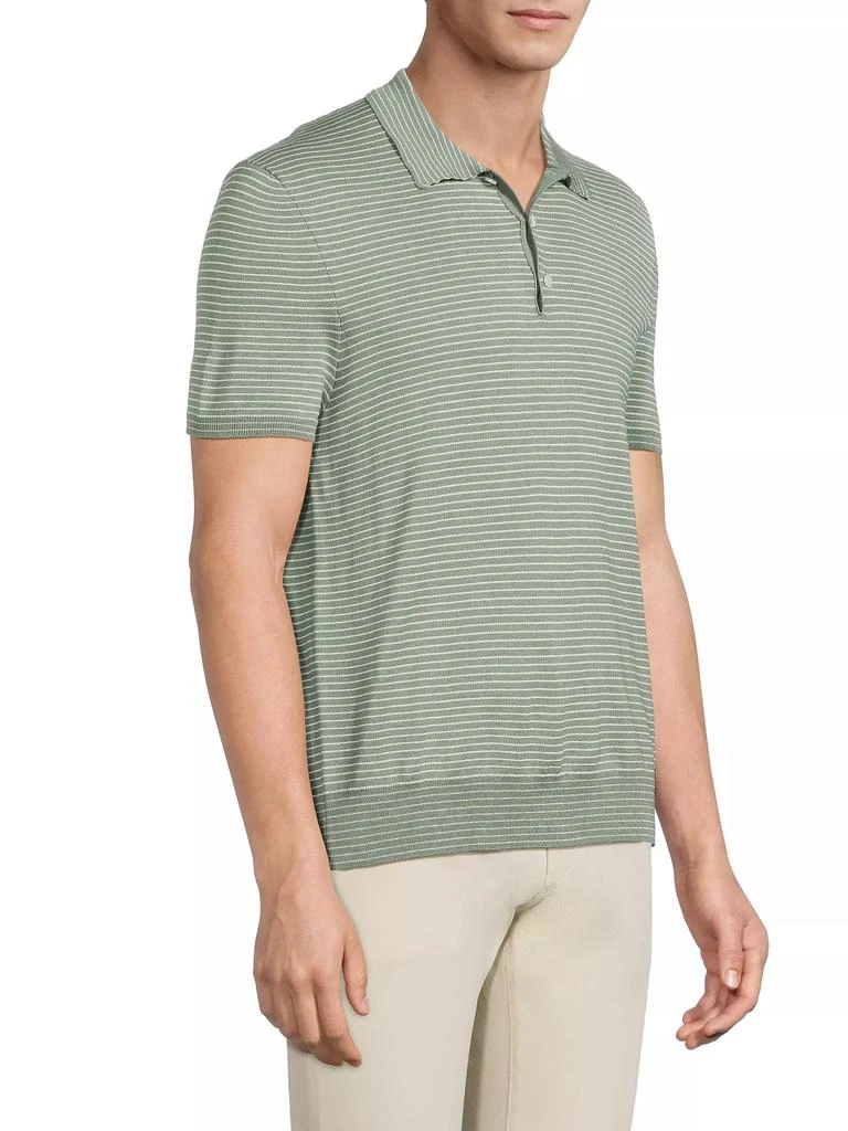 Ralph Lauren Striped Silk-Cotton Polo-Collar Sweater 4