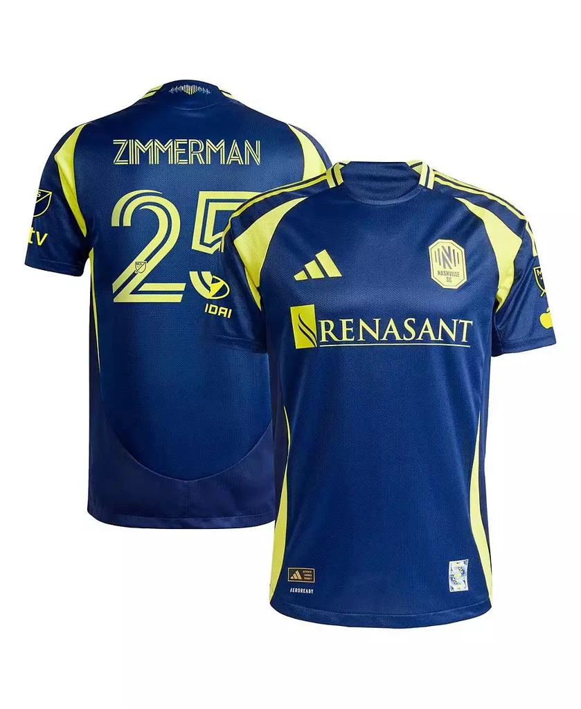 Adidas Men's Walker Zimmerman Navy Nashville SC 2025 The Heart Of Nashville Kit Authentic Player Jersey 1