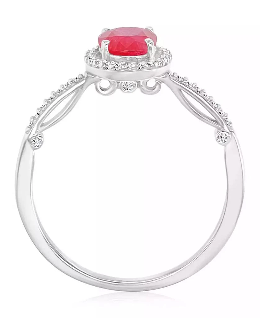 Macy
s Ruby (1 ct. t.w.) and Diamond (0.14 ct. t.w.) Halo Ring in 14k White Gold 2