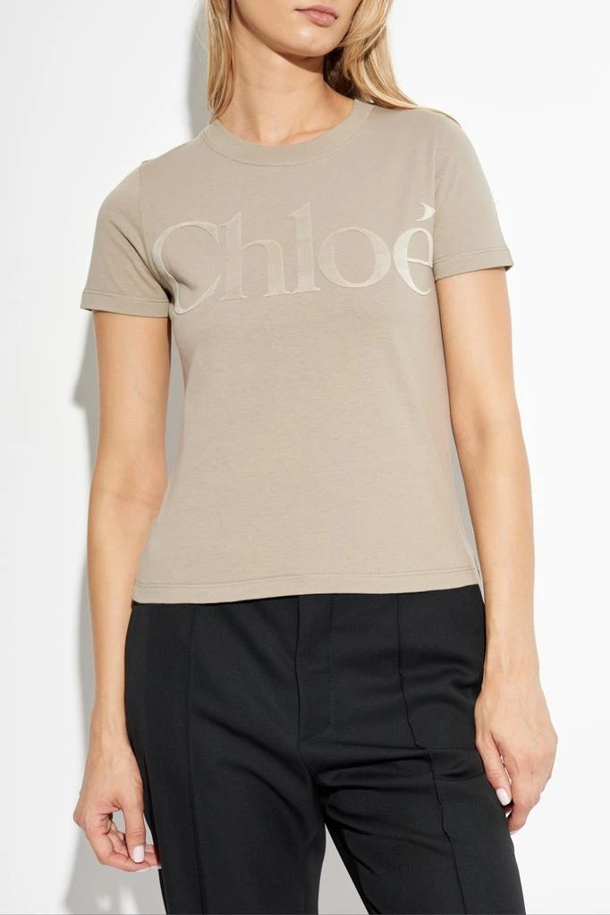 Chloé T-shirt with velvet logo finish 3