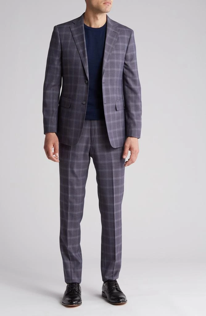 English Laundry Plaid Trim Fit Notch Lapel Two-Piece Suit