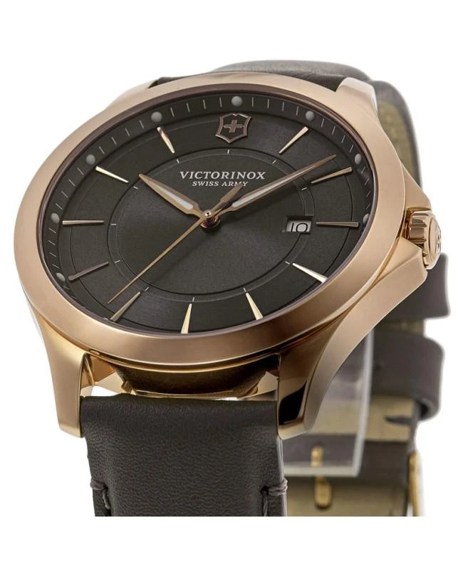 Swiss Army Victorinox Swiss Army Alliance Quartz Grey Dial Leather Strap Men's Watch 241908 2