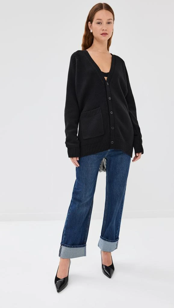 Tibi Fringed Half Cardigan Soft Sweater 5