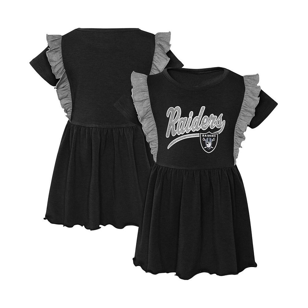 Outerstuff Girls Toddler Black Las Vegas Raiders Too Cute Tri-Blend Short Sleeve Dress