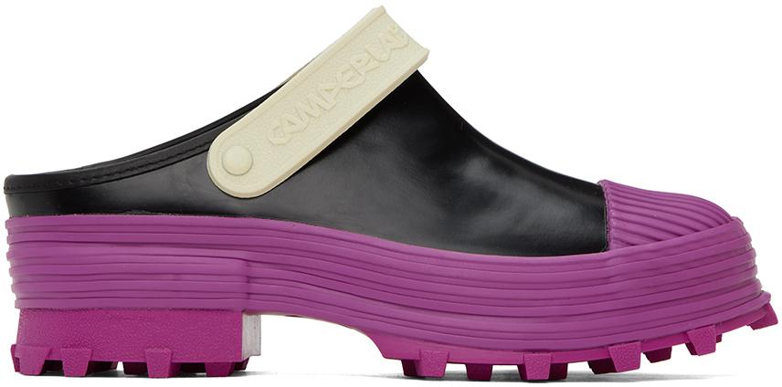 CAMPERLAB Black & Purple Traktori Clogs