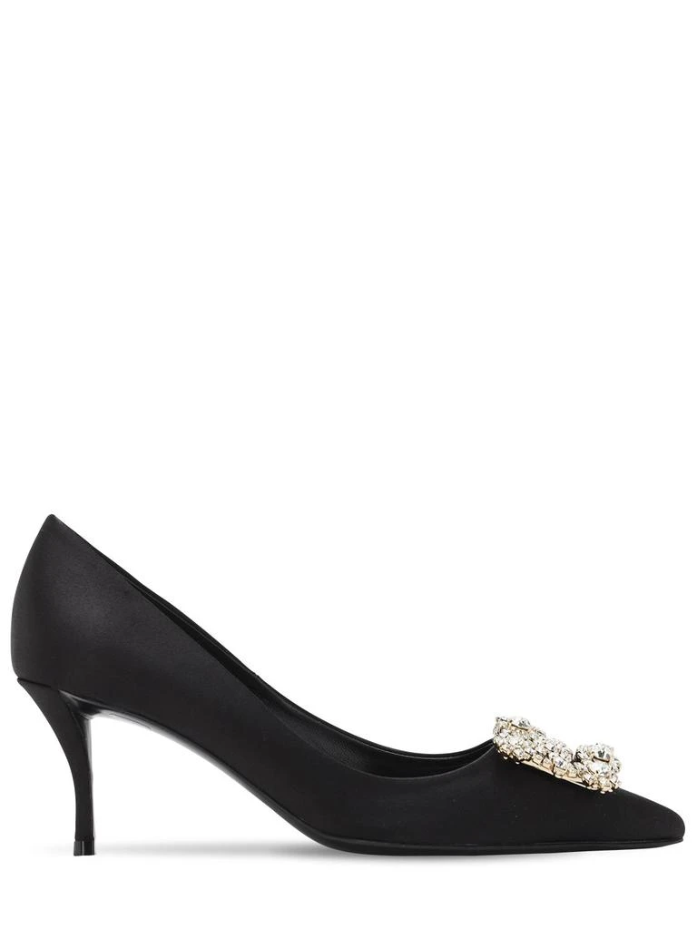 ROGER VIVIER 65mm Flower Crystal Satin Pumps 1