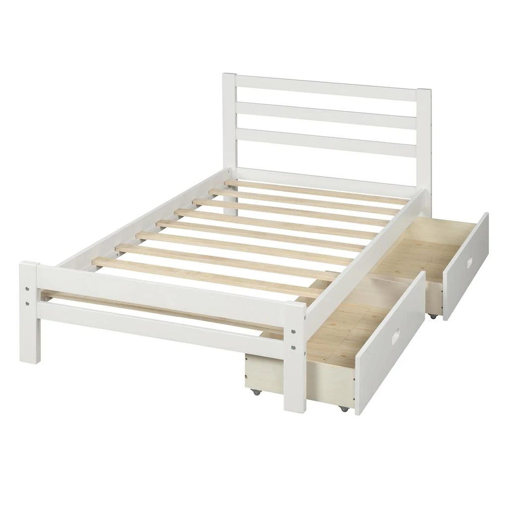 Streamdale Furniture Streamdale Wood Platform Bed With Two Drawers 4
