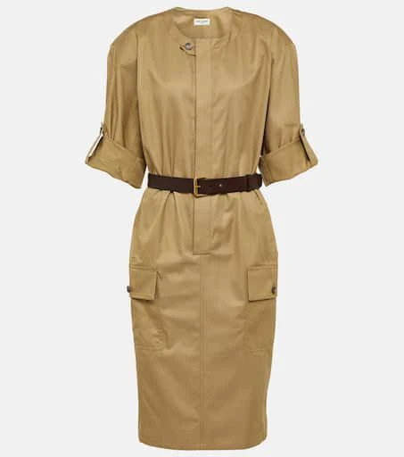 Yves Saint Laurent Cotton twill midi dress 1