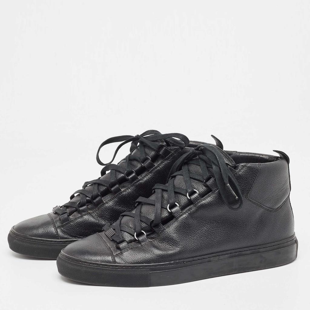 靴 BALENCIAGA Arena high Sneaker size 43 Shop Balenciaga Black Leather Arena High Top Sneakers Size 43 on