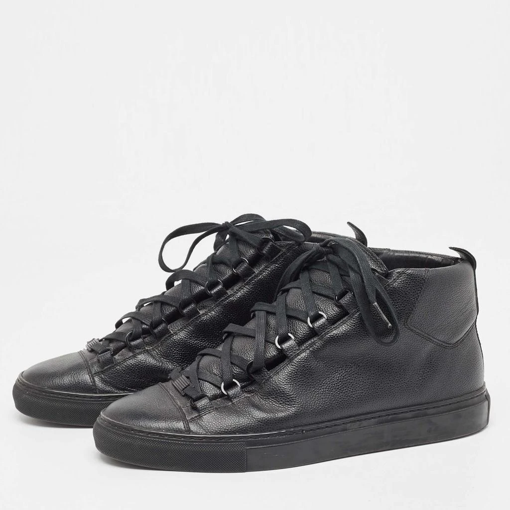 Balenciaga Balenciaga Black Leather Arena High Top Sneakers Size 43 2