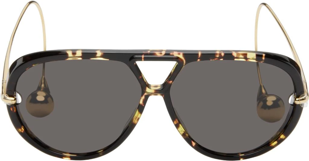 Bottega Veneta Brown Drop Aviator Sunglasses 1