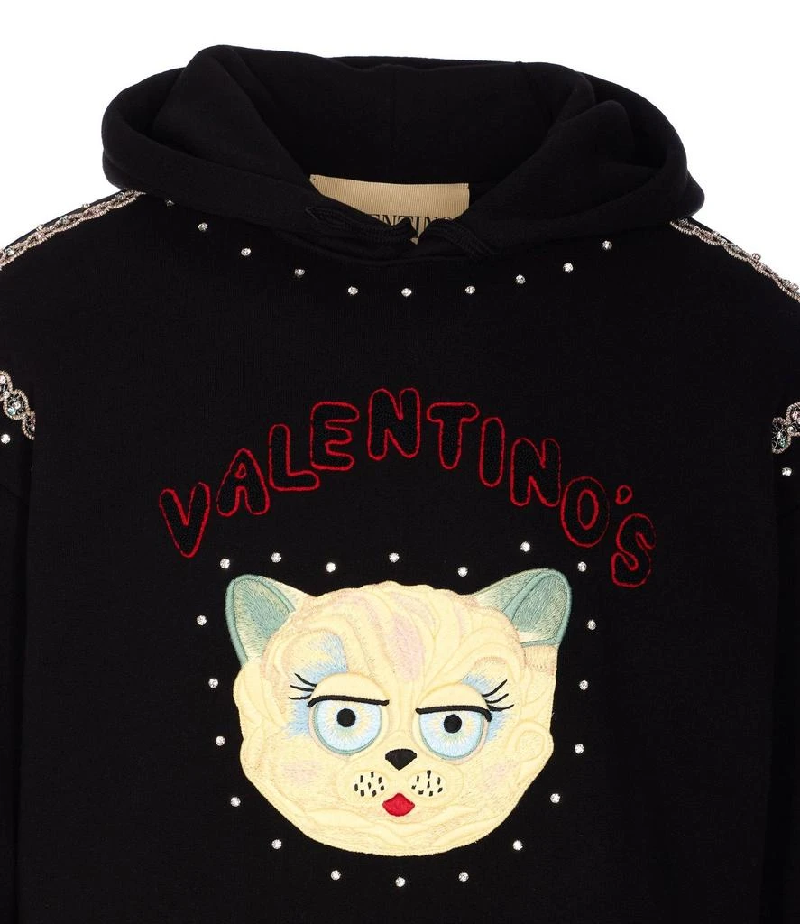 Valentino Valentino Animal Embroidered Drawstring Hoodie 4