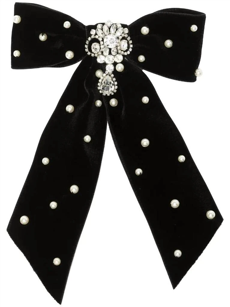 NEW JENNIFER BEHR penelope bow barrette in black Virginia Bow Barrette -- Black – Jennifer Behr LLC main image 3