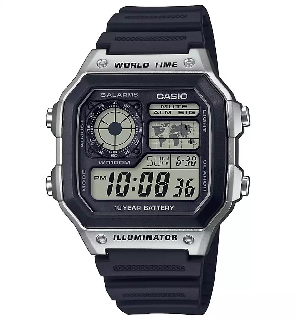 Casio Men's Digital Black Resin Strap Watch 42.1mm