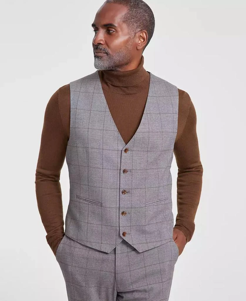 Tayion Collection Men's Classic-Fit Plaid Suit Vest 1