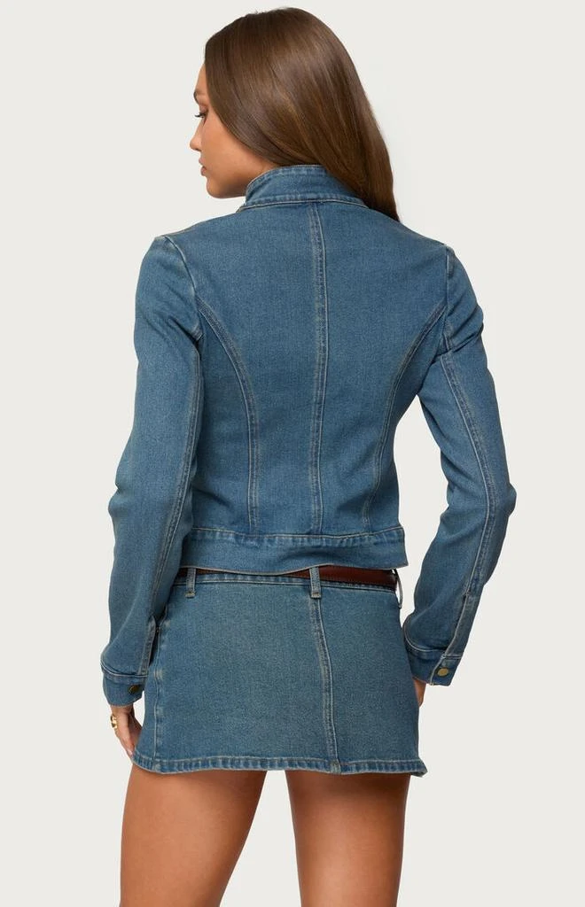 Edikted Josiee Stretchy Denim Moto Jacket 3