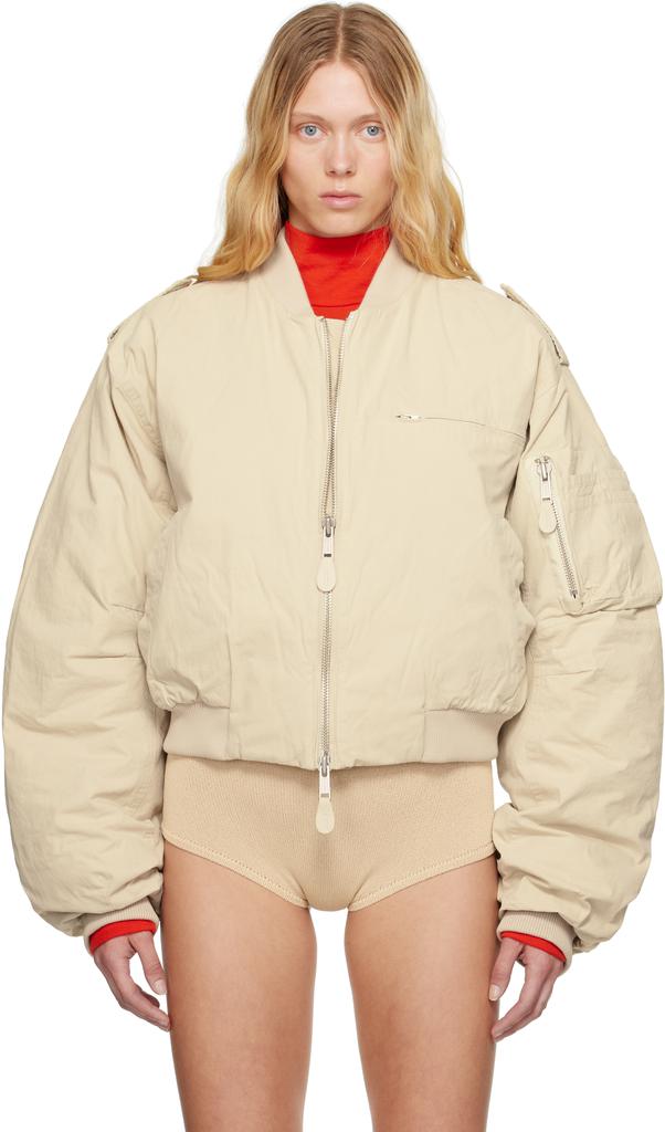 Entire Studios Beige A-4 Bomber Jacket