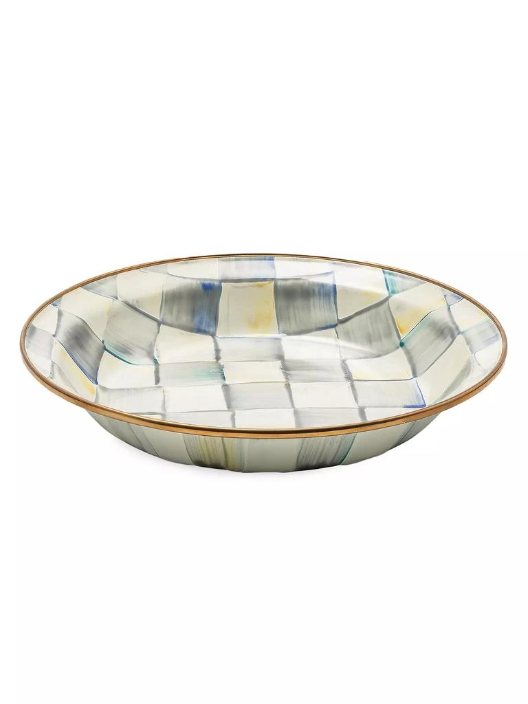 MacKenzie-Childs Sterling Check 4-Cup Enamel Pie Plate 1