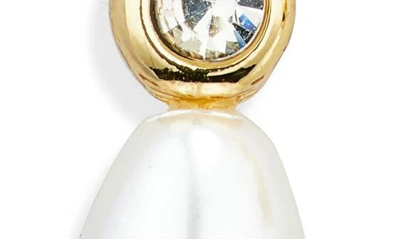 BAUBLEBAR Faux Pearl 
Cubic Zirconia Linear Drop Earrings 3