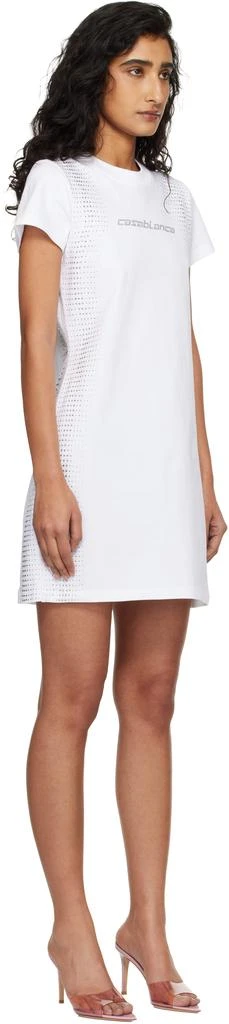 Casablanca White Crystal Halftone Logo T-shirt Minidress 2