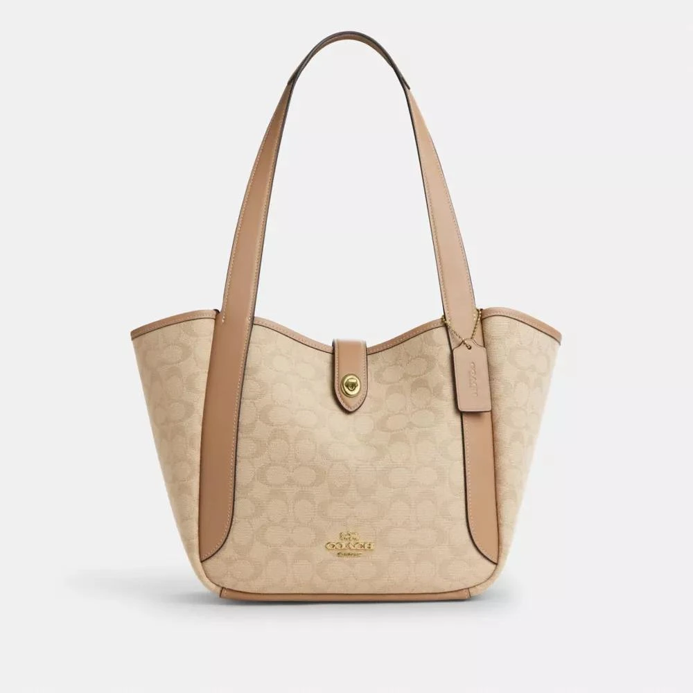 Coach Hadley Turnlock Tote Bag With Signature Canvas 1