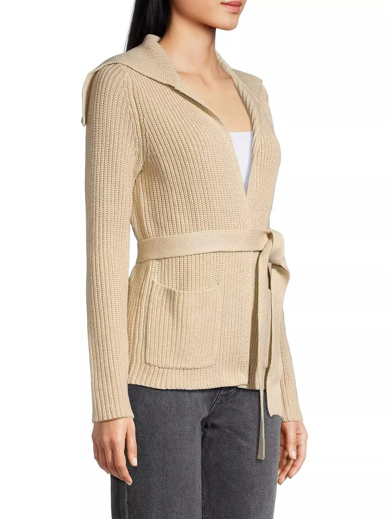 Minnie Rose Cotton-Cashmere Shaker Flyaway Cardigan 4