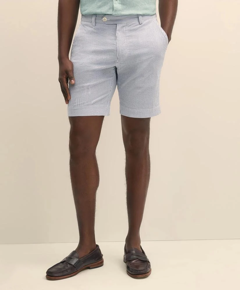 Brooks Brothers 9" Cotton Seersucker Stripe Shorts 2