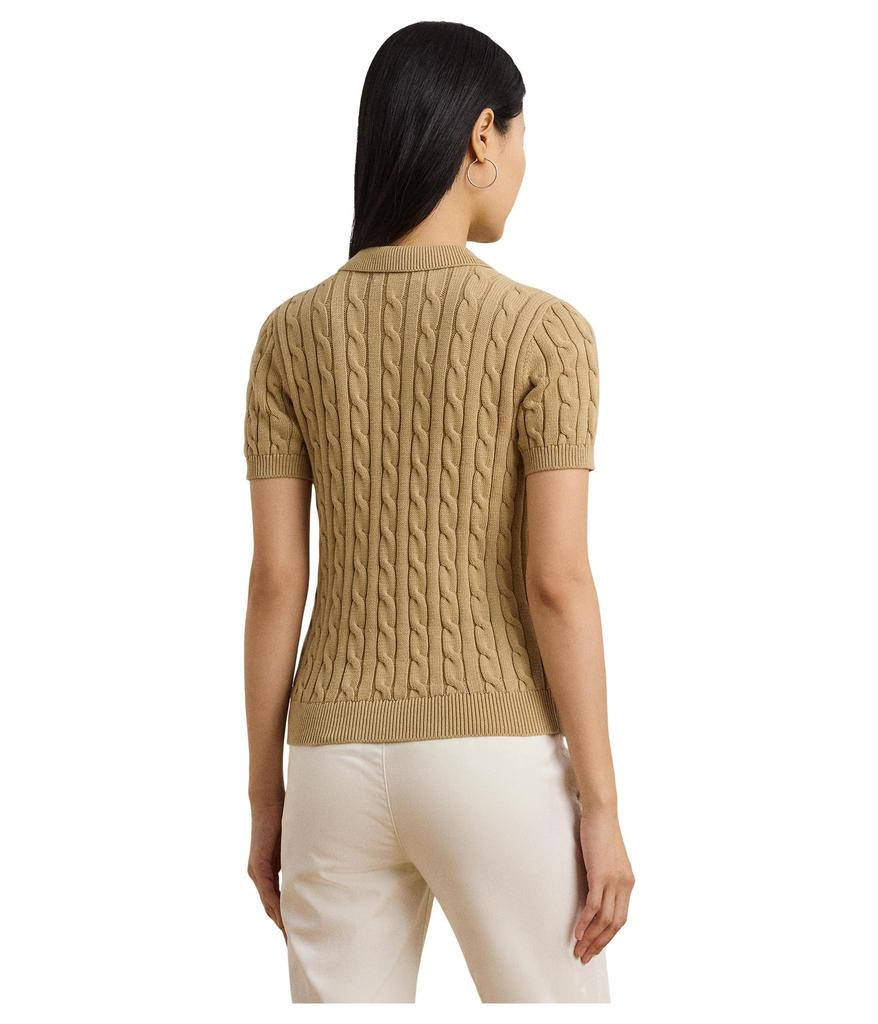 Ralph Lauren Cable-Knit Cotton Polo Sweater