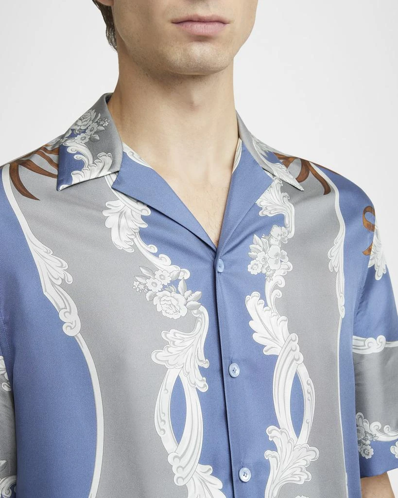 Versace Men's Medusa Cameo Silk Camp Shirt 5