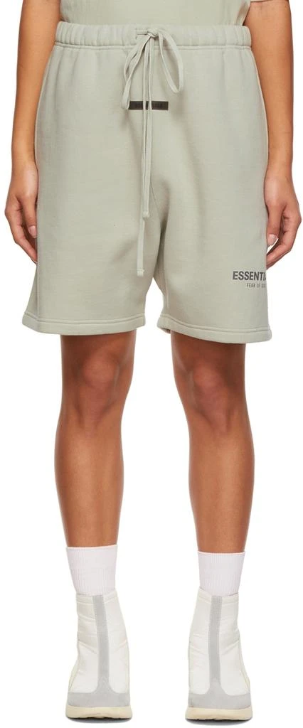 Essentials SSENSE Exclusive Green Fleece Sweat Shorts 1