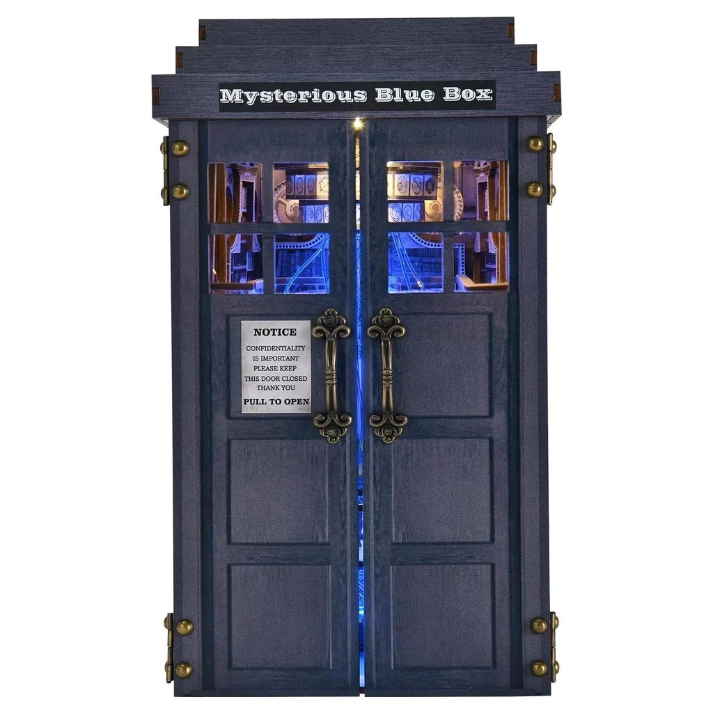 ASLOWSNAIL Mysterious Telephone Booth DIY Wooden Puzzle Kit for Book Nook, Handmade Dollhouse Model Bookend and Home Decoration 2