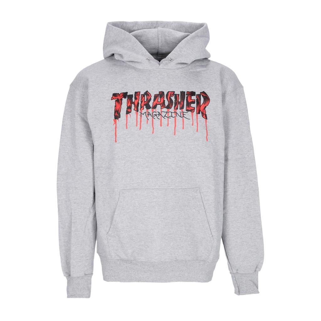 Thrasher Men's Blood Drip Hoodie Light Steel/red