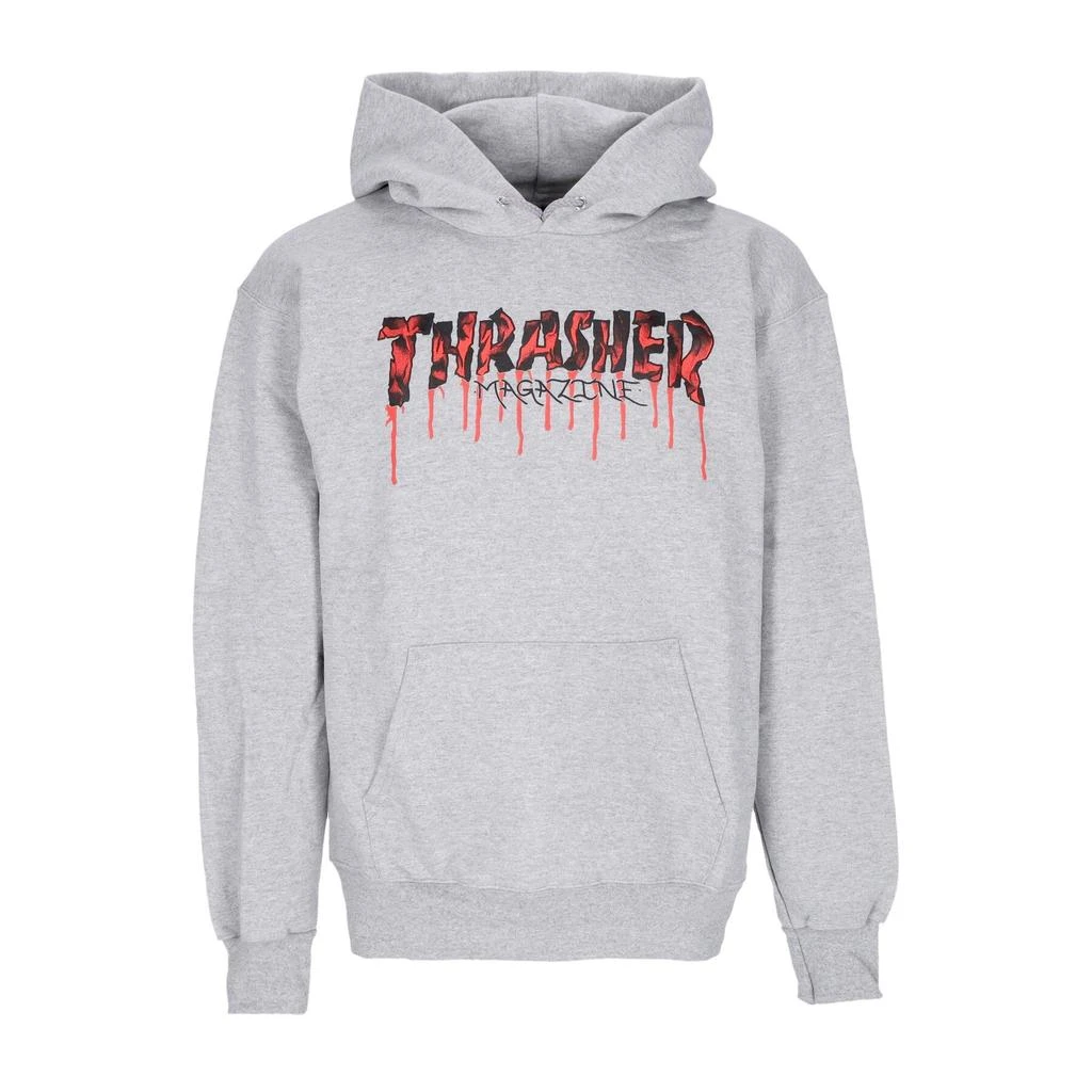 Thrasher Men's Blood Drip Hoodie Light Steel/red 1