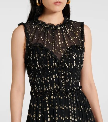 Ulla Johnson Kasia silk-blend lamé midi dress 4