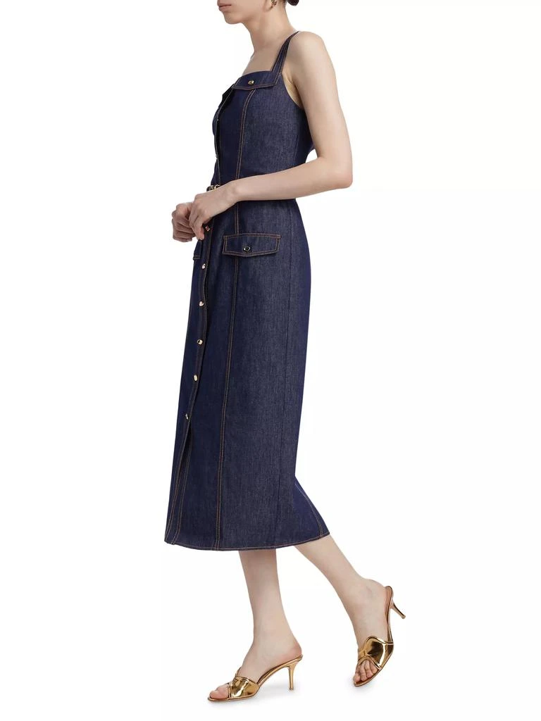 Nicholas the Label Shea Denim Button-Front Midi-Dress 4