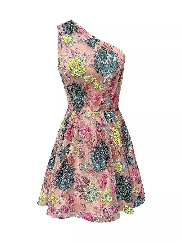 Dress The Population Delaney Sequined One-Shoulder Minidress 1