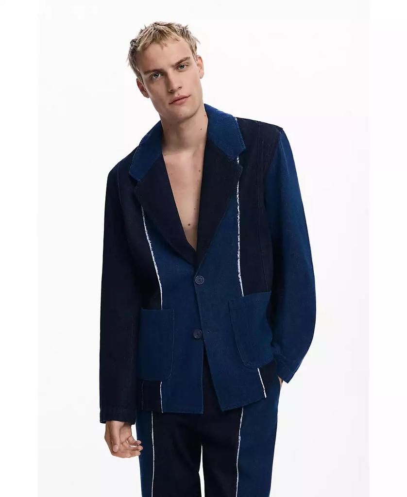 Desigual Men's Blazer with combined seams