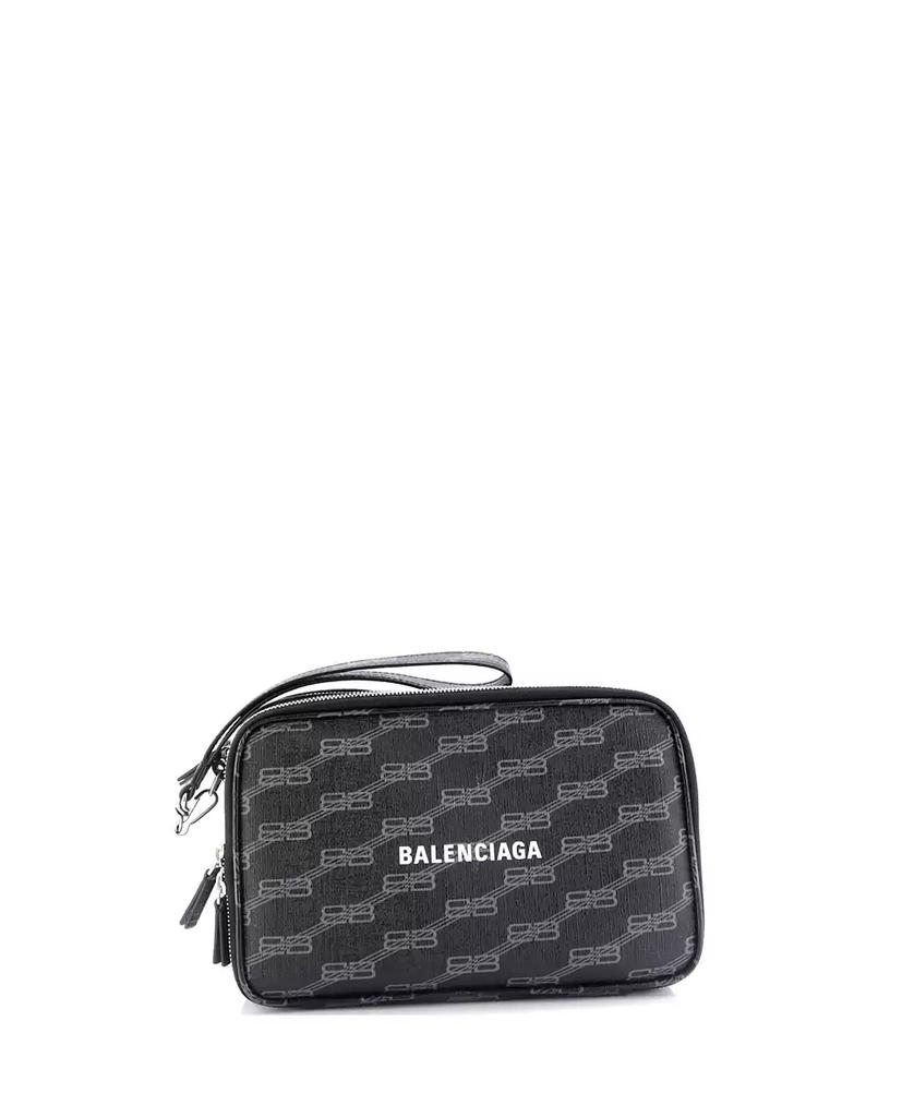 Pre-Owned Balenciaga Signature Clutch Bag BB Monogram Coated Canvas