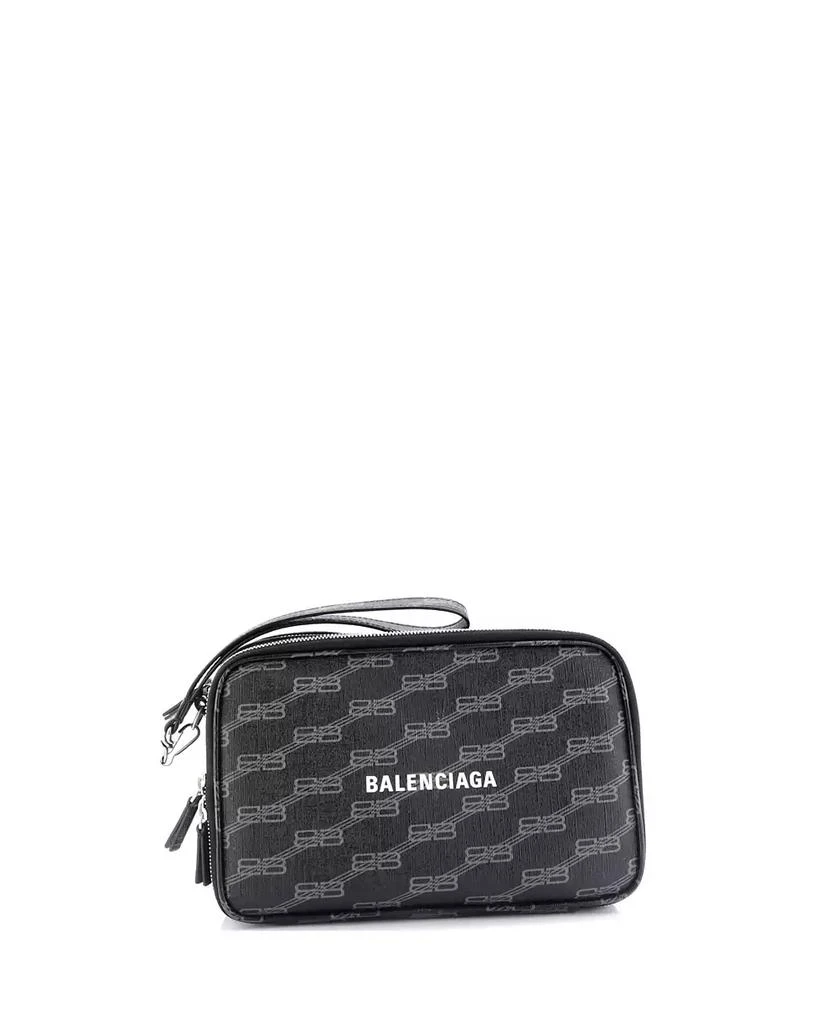 Pre-Owned Balenciaga Signature Clutch Bag BB Monogram Coated Canvas 2