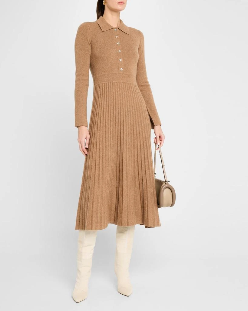Tahari The Penny Pleated Cashmere Midi Sweater Dress 4